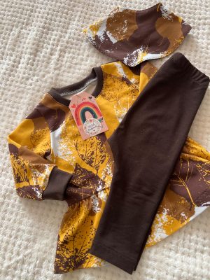 Tunika mit Leggins und Halstuch "Braun"