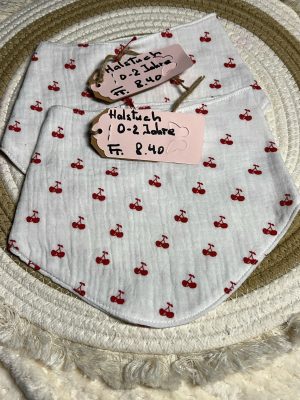Halstuch Weiss mit Kirschen