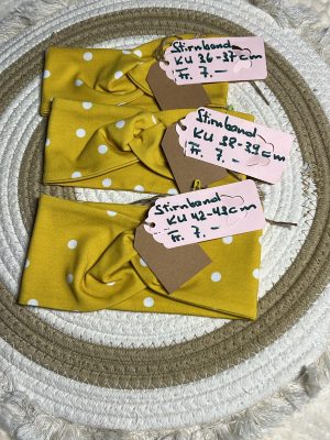 Halstuch Gelb mit Weissen Punkten