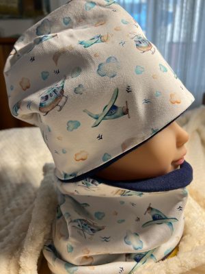 Loop und Mütze "Flugzeug"